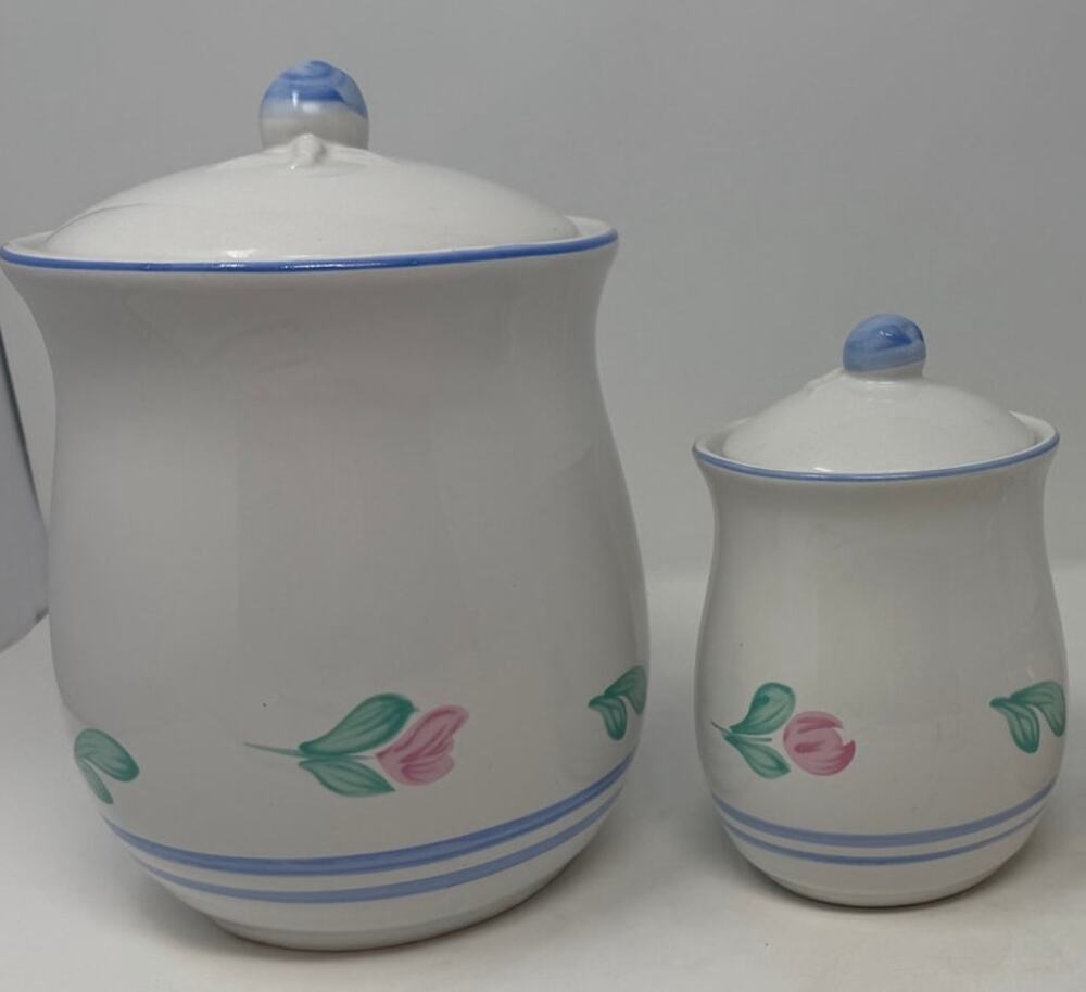 International China Company Canister Set Large and Small Capri Pattern